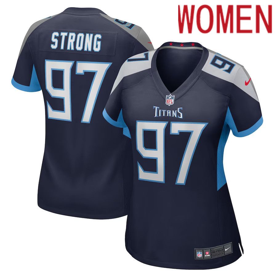 Women Tennessee Titans 97 Kevin Strong Nike Navy Game Player NFL Jersey